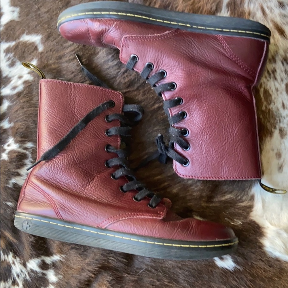 Dr. Martens Stratford oxblood soft leather boots